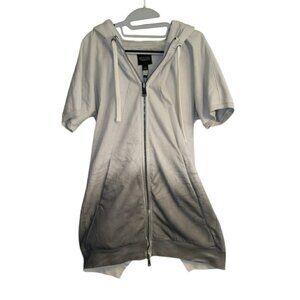 Driftera Long Zip-up Hoodie Jacket  Ombre Gray Short Sleeves M